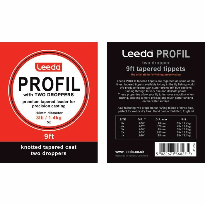 Leeda Profil Casts Wet Fly (2 Droppers) - Leaders & backing 1 Leeda Profil Casts Wet Fly (2 Droppers) - Leaders & backing